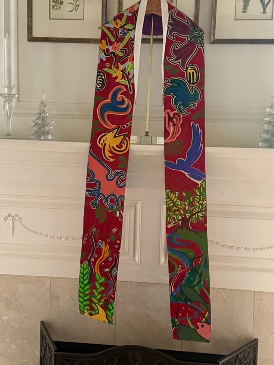 Other - Colorful Abstract Hand Painted Stole for Clergy